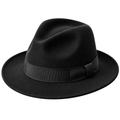 Premium Wide-Brim Felt Fedora Hat – Classic Black | VENSHOLLOW